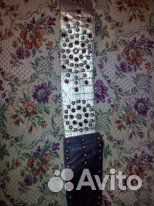 Широкий экстравагантный кожаный ремень объём-80см