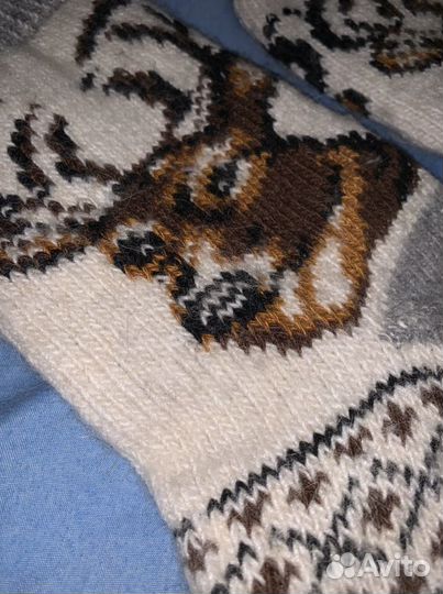 Носки шерстяные, вязаные