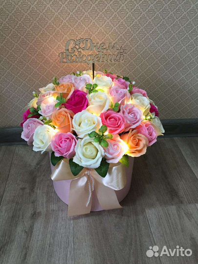 Букет из мыльных роз