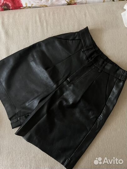 Кожаные шорты бермуды эко кожа