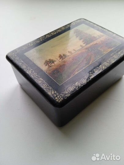 Шкатулка деревянная СССР роспись