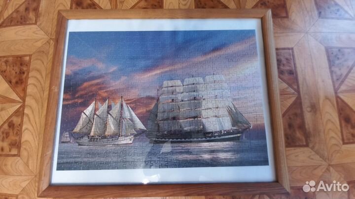 Картина из пазлов в рамке: Корабли