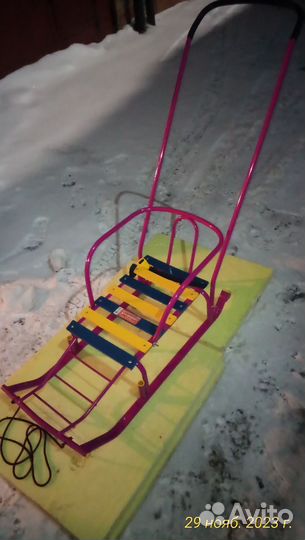Детские санки тимка 5 комфорт с Колёсиками