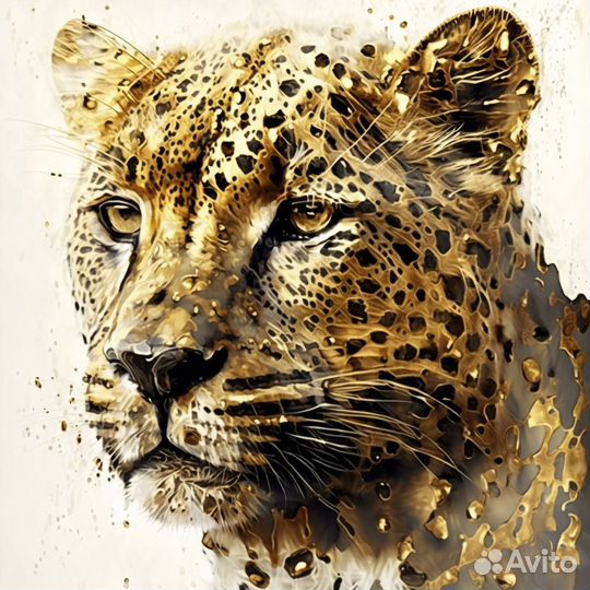 Стильная картина маслом ручная работа с Леопардом