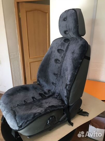 Накидки на сиденья искусственный мех серый, на