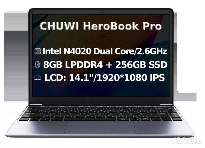 Новый ноутбук chuwi 8/256GB SSD Herobook Pro 2022