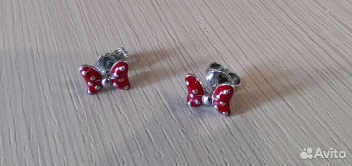 Серьги, бантик минни Маус