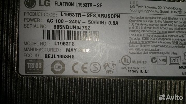 Монитор LG Flatron 19