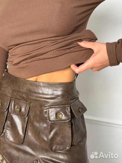 Комбинированная юбка длинная