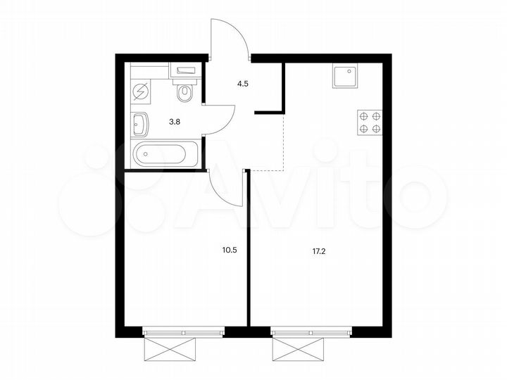 1-к. квартира, 36 м², 13/25 эт.