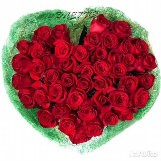 Букет из 51 розы Красный закат