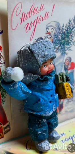 Ватная елочная игрушка