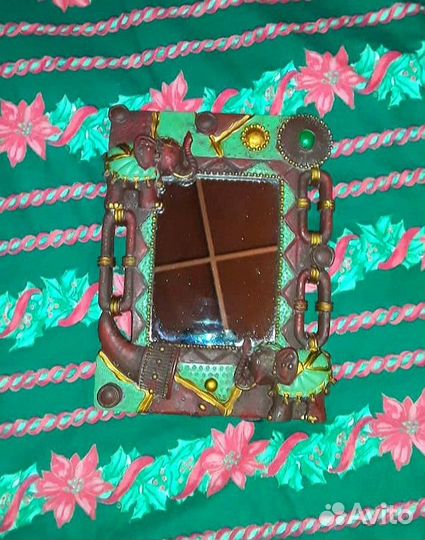 Зеркало этно Африканский стиль Слоны 19 на 14см