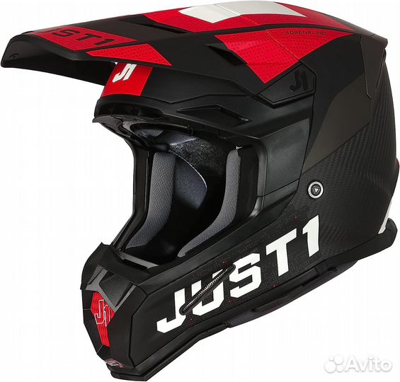 Новый Шлем just1 J22 Carbon Adrenaline RedBlack