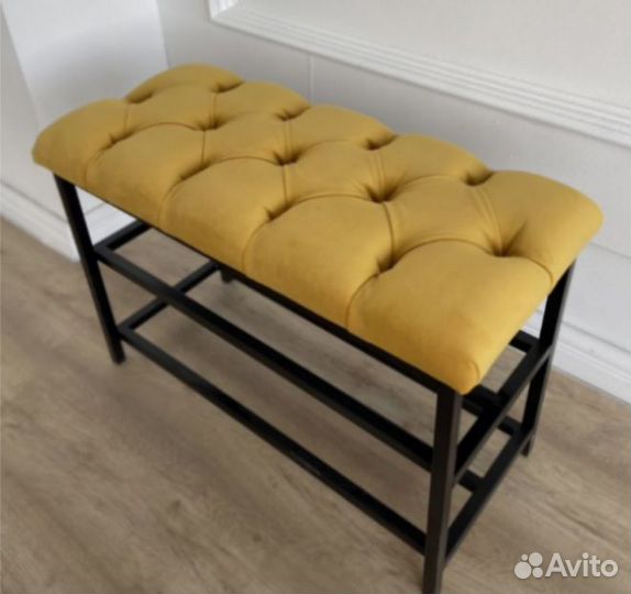 Обувница в прихожую железная с мягким сиденьем