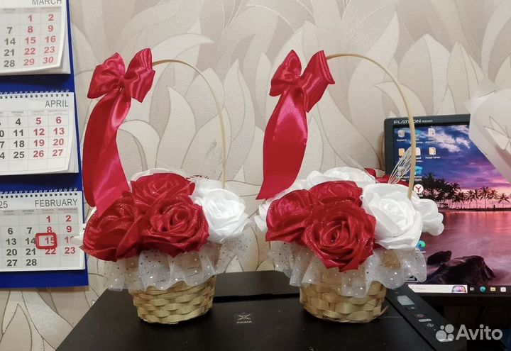 Букет из атласных лент