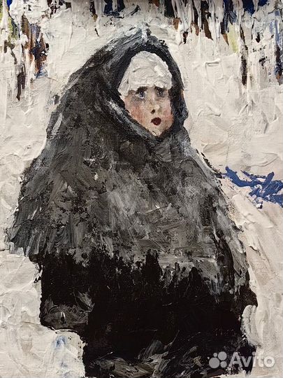 Картина Зимняя прогулка 30 на 30