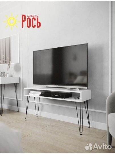 Тумба тв Лофт, Рось мебель, цвет Белый