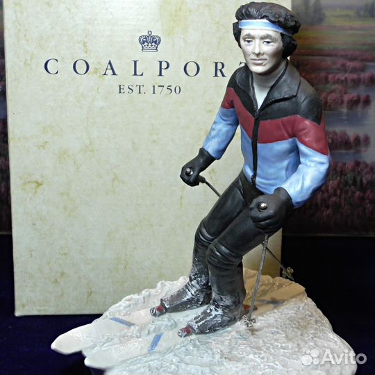 Зимние склоны.Coalport.Статуэтка.Англия.Лыжник