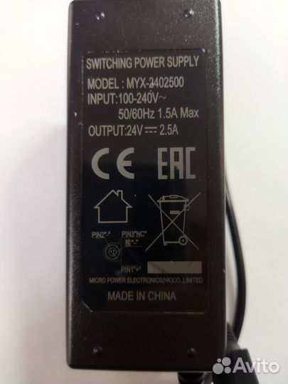 Блок питания MYX-2402500 (24в, 2.5а)