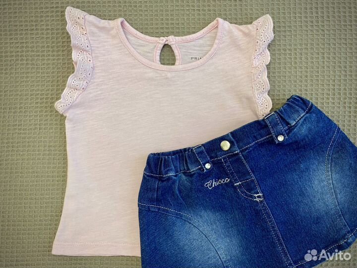 Летняя одежда на девочку 9-12-18 мес