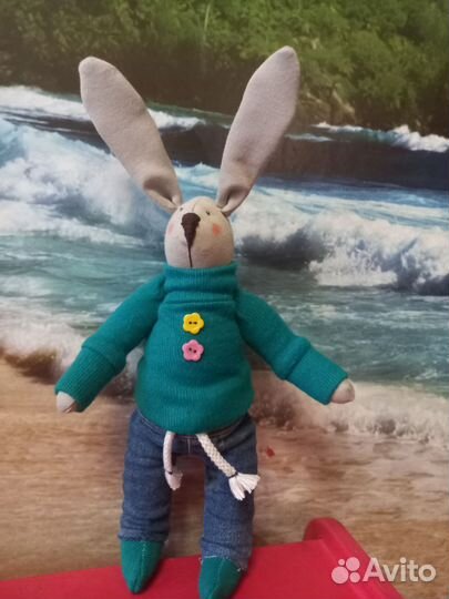 Мягкая игрушка заяц ручной работы