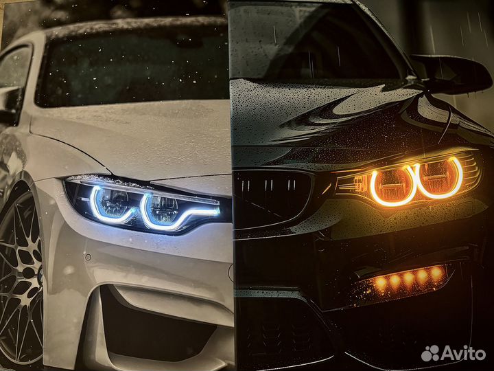 Неоновая картина BMW