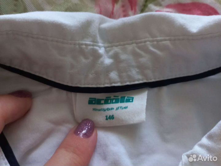 Рубашка белая на мальчика 140