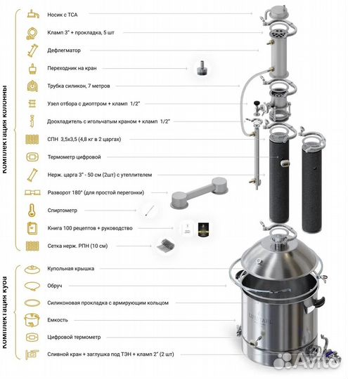 Самогонный аппарат luxstahl 8 м