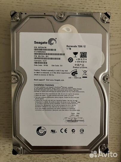 Жесткий диск seagate barracuda 1tb