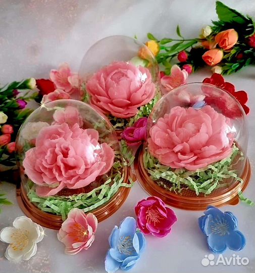 Нежный пион из мыла подарок для девушки