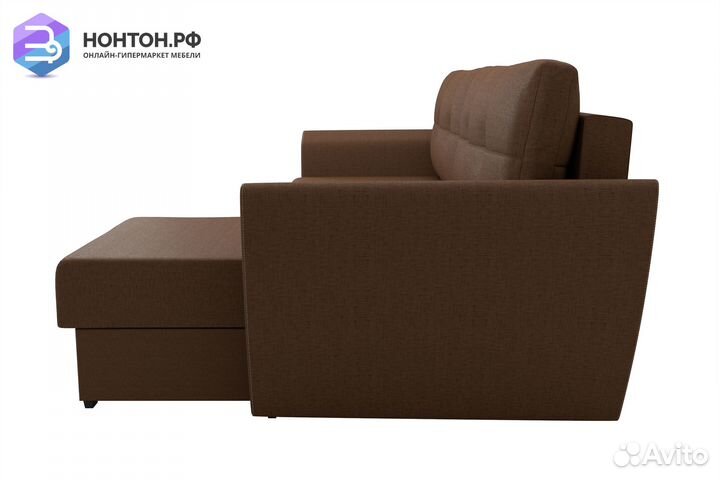 Диван угловой выкатной София коричневый
