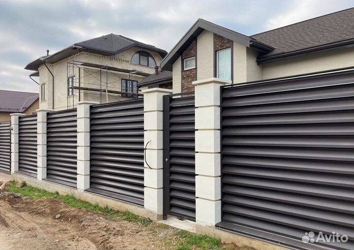 Забор жалюзи металлический / Еврожалюзи на заказ