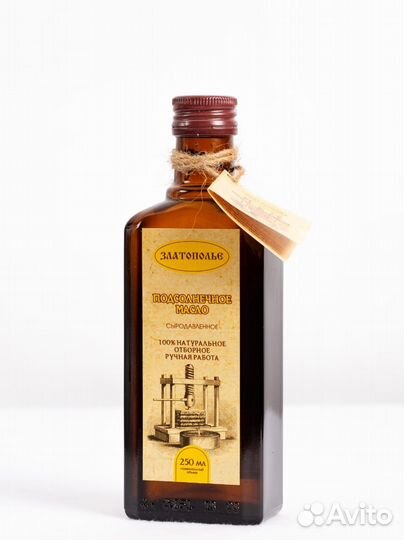 Подсолнечное масло холодного отжима