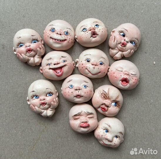 Лица ватных игрушек