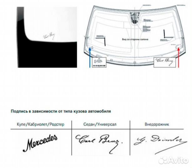 Наклейка Mercedes AMG Купе на лобовое Оригинал