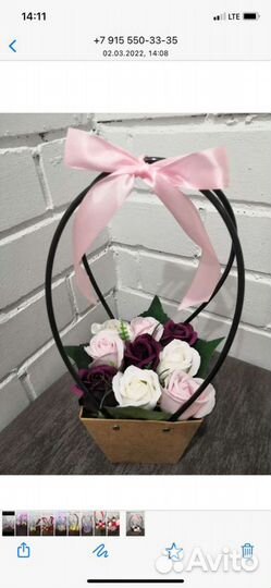 Букет роз из мыла