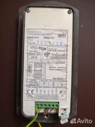 Домофон Vizit, Блок управления, Блок коммутации