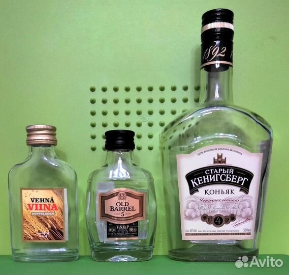 Бутылки из цветного и прозрачного стекла