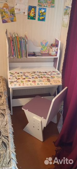 Детская растущая парта со стулом