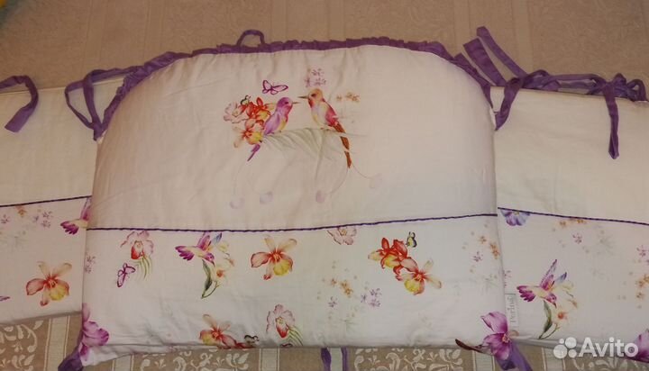 Бортики в кроватку сатин