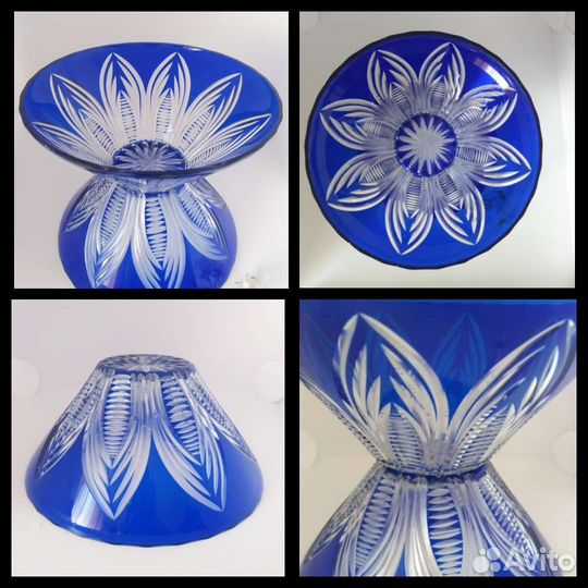 Ваза /салатник /фужер Кобальтовое стекло