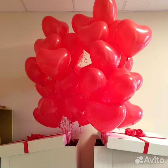 Коробка сюрприз с гелевыми шарами