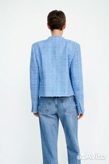 Жакет пиджак блейзер Zara твидовый S