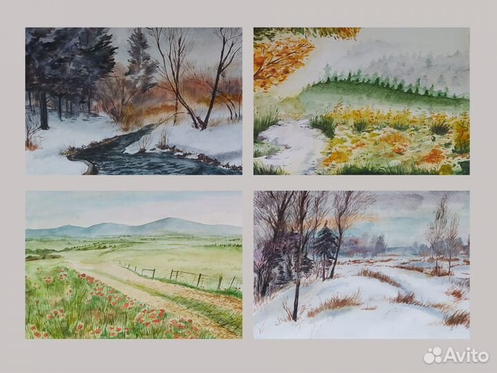 Картины этюды наброски живопись пейзаж акварель