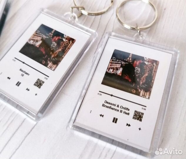 Подарок брелок сувенир с песней и фото