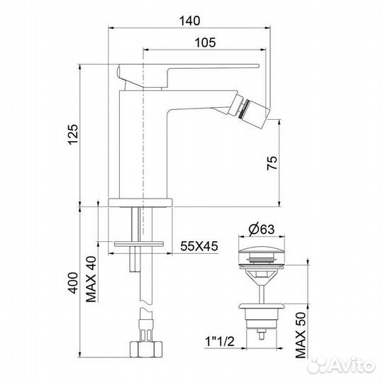 Смеситель для биде Webert Pegaso PE840102794