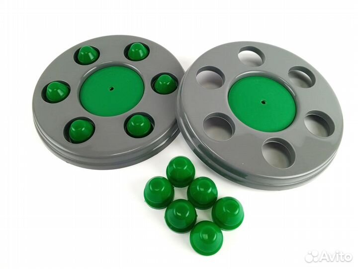 Колпаки на газель серые с зелеными заглушками