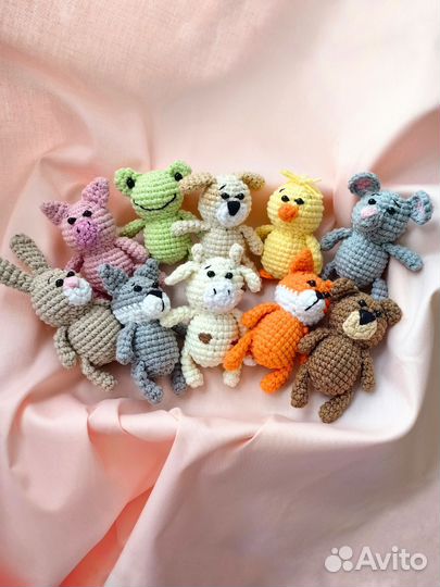 Вязаные игрушки животные зоопарк