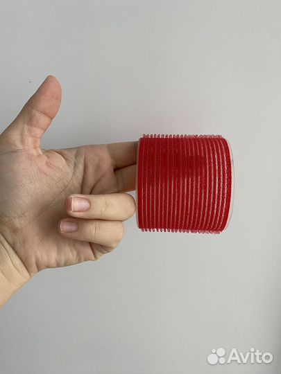 Бигуди липучки 6 шт, д.68 мм красные крупные